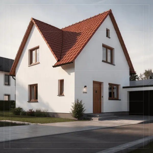 Einfamilienhaus mit rotem Ziegeldach